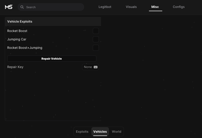 Misc Vehicles Menu